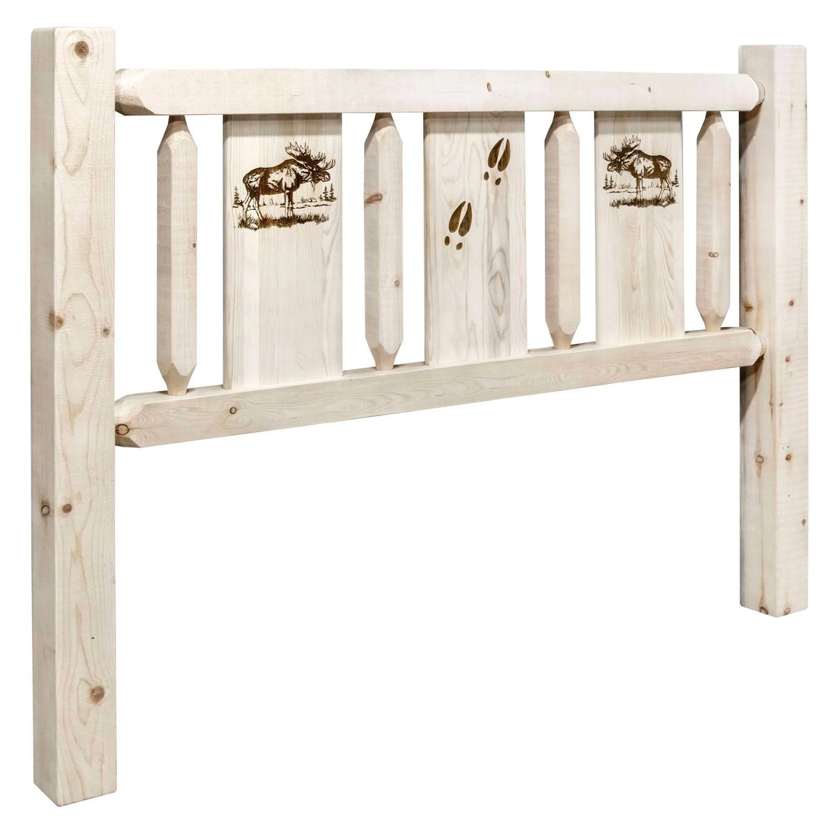 Twin Headboard with Laser Engraved Moose Design O36244