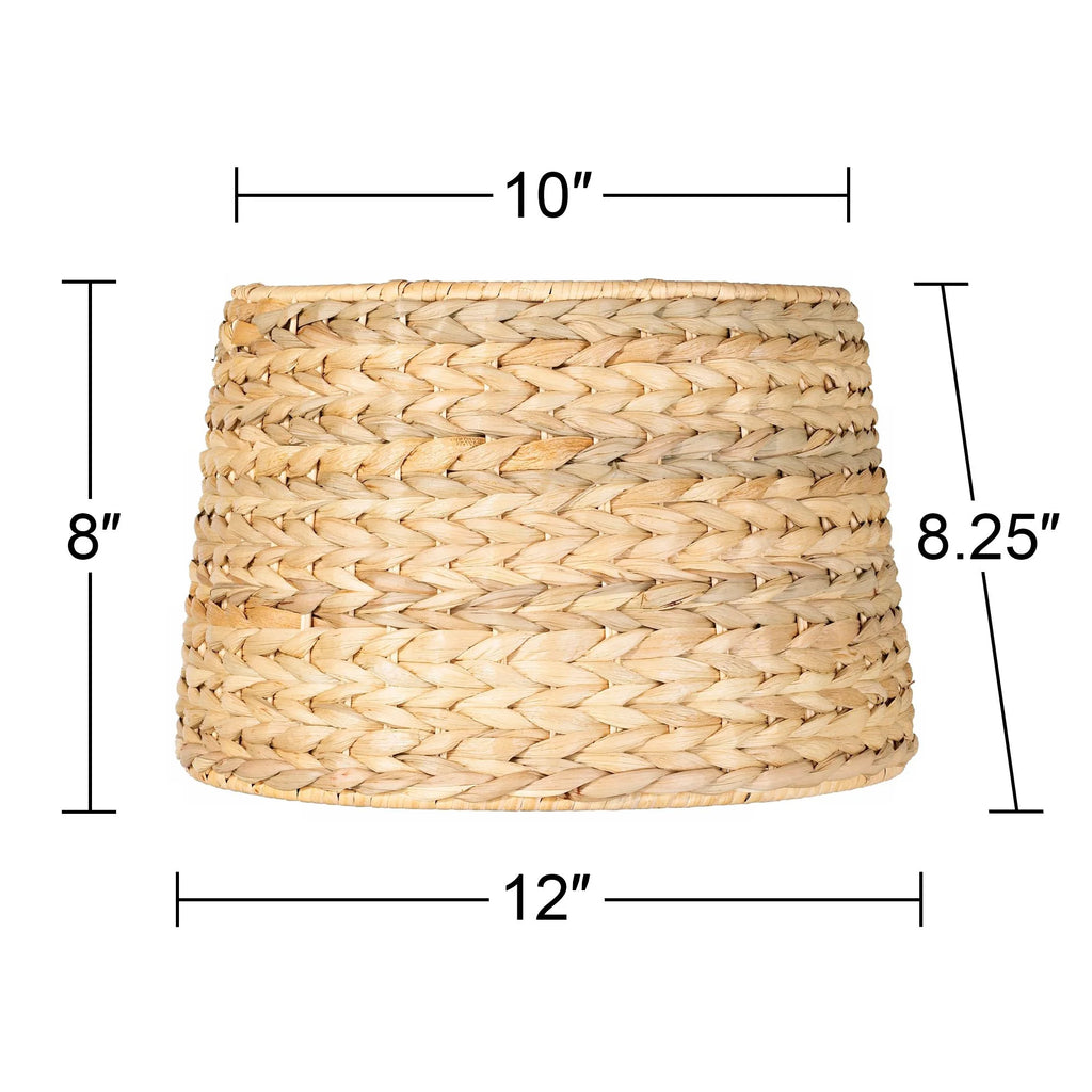 Set of 2 Woven Seagrass Drum Lamp Shades S367