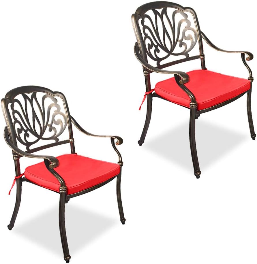 2 Piece Cast Aluminum Outdoor Dining Chairs O8023