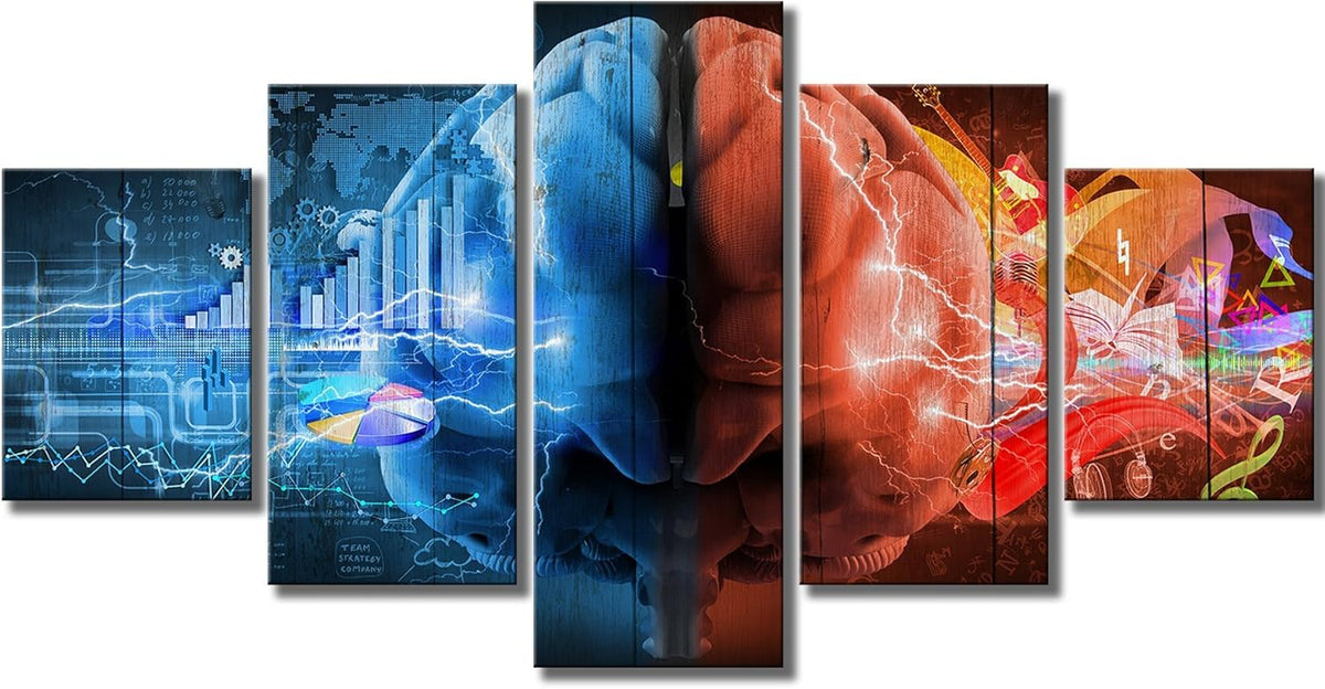 5 Piece Brain Art Canvas Wall Decoration Y778239
