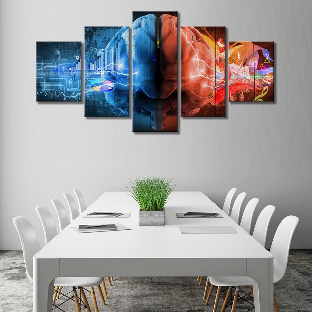 5 Piece Brain Art Canvas Wall Decoration Y778239