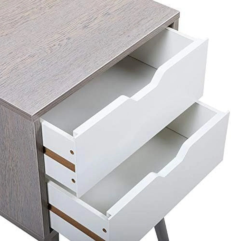 Blue Nightstand with Drawer Solid Wood Leg J7723
