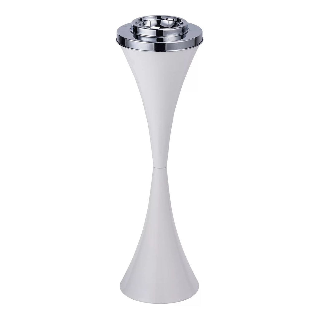 Steel Vintage Floor Standing Cigar Ashtray with Lid White H546541