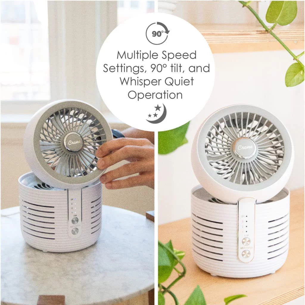 2-in-1 Air Purifier and Desk Top Fan HEPA White N1887