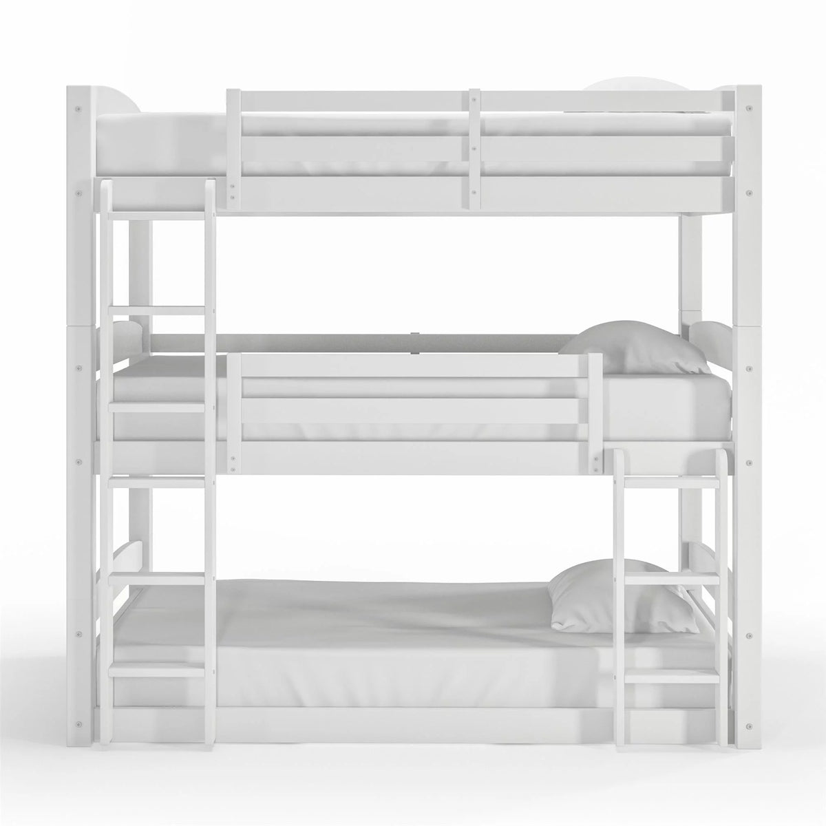 White Triple Twin Bunk Bed D149