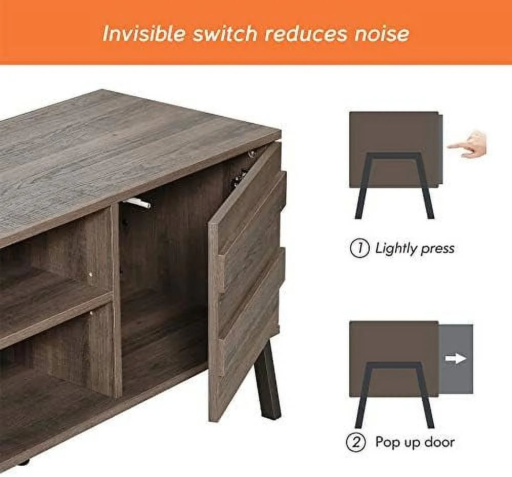 Mid-Century Modern Wood TV Stand up to 85 Inch V820545
