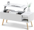 White Lift Top Coffee Table with Hidden Compartment T9566