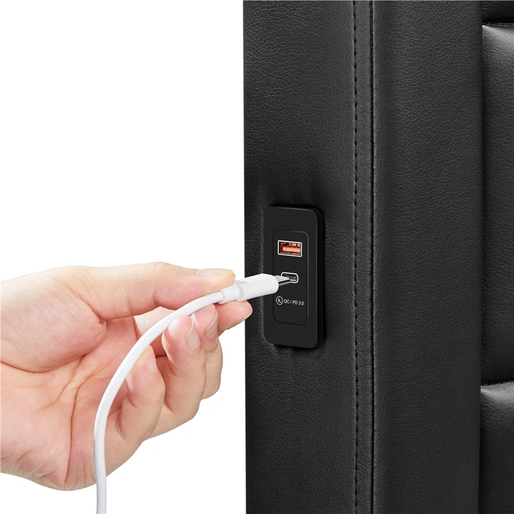 Black Queen Bed with 3 Storage Drawers O19728