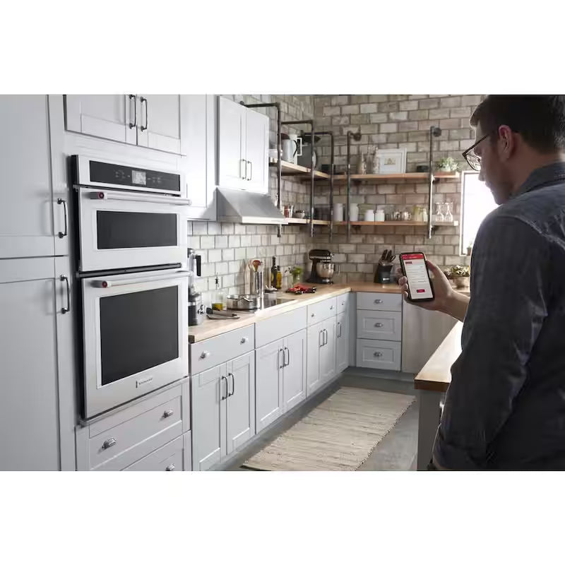 Electric Convection Wall Oven with Built-In Microwave in Stainless Steel Y327