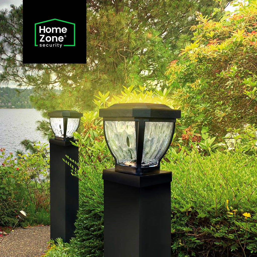 Black Solar LED Post Cap Lights, 2 Pack F44237