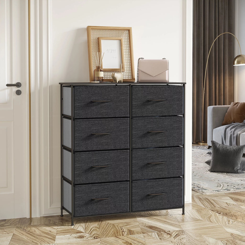 Light Gray 8 Drawer Vertical Dresser S160