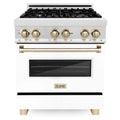 30 in. Gas Burner Electric Oven Range with White Matte Door I705416