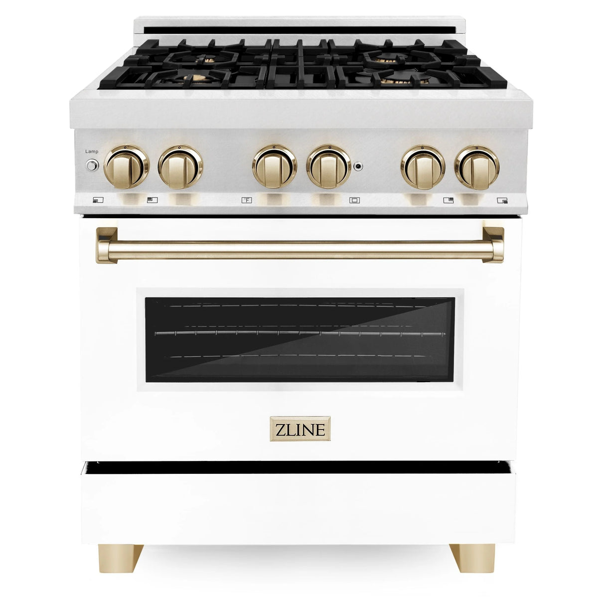 30 in. Gas Burner Electric Oven Range with White Matte Door I705416