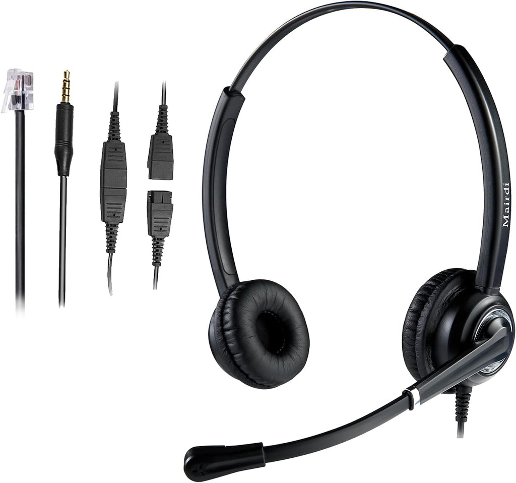 Noise Canceling Microphone Mono Call Center Office Headset with RJ9 Jack & 3.5mm Connector R507205