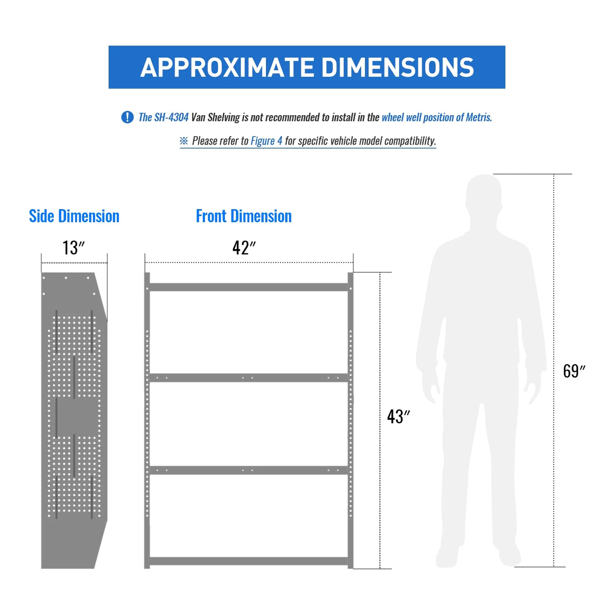 Steel Van Shelving Storage System 42" W x 43" H x 13" D H873