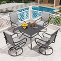 5 Pcs Outdoor Patio Dining Set with Swivel Chairs and Metal Dining Table X2263