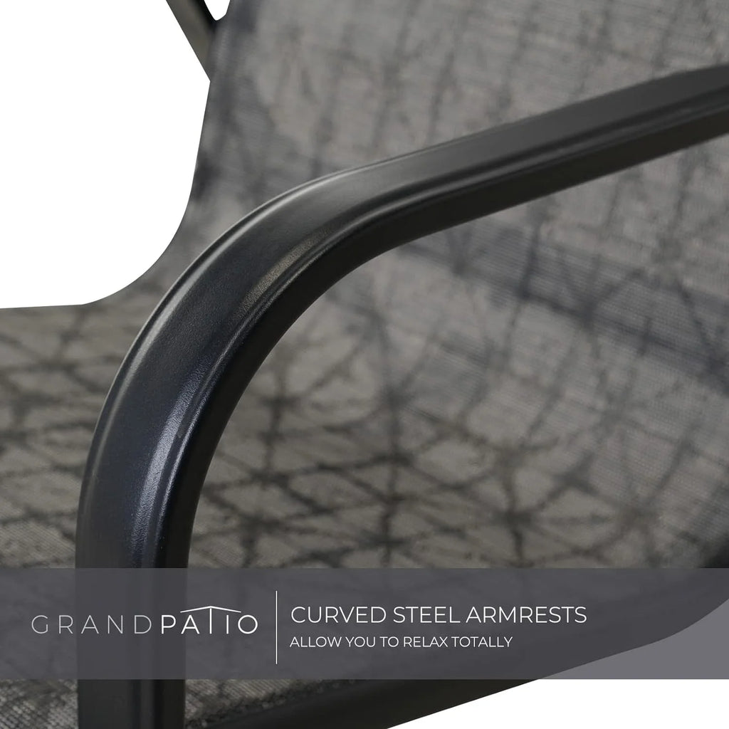 Black All-Weather Rocking Chair with Steel Frame U411
