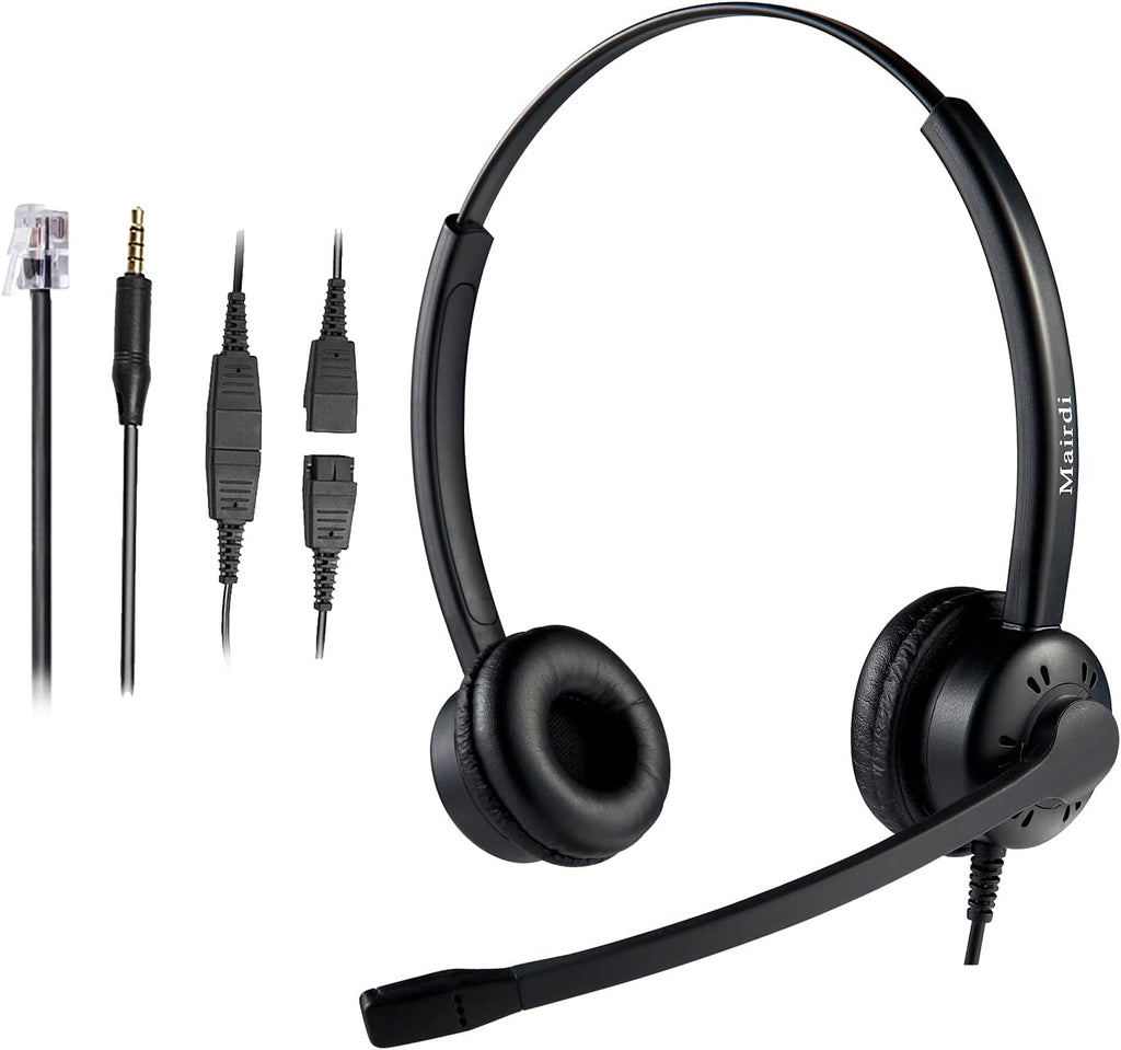 Noise Canceling Microphone Mono Call Center Office Headset with RJ9 Jack & 3.5mm Connector R507205