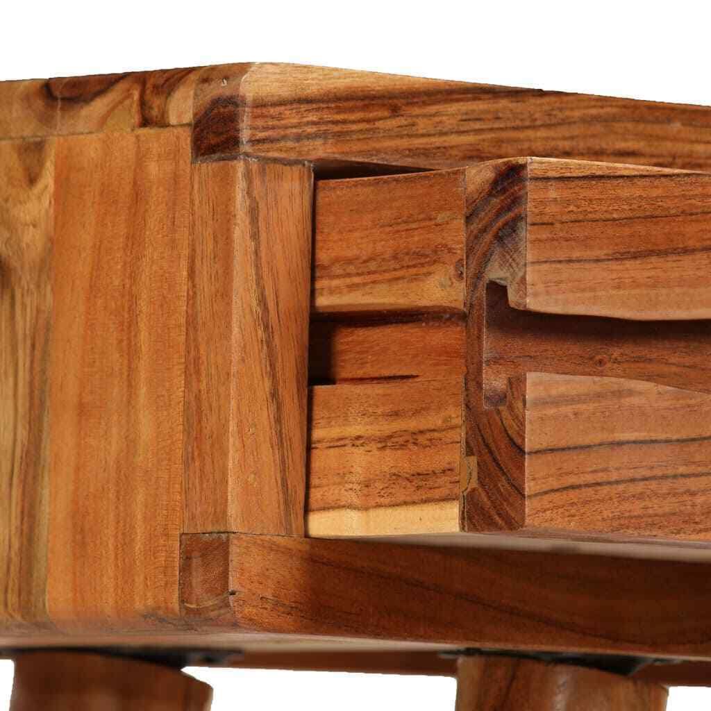Solid Acacia Wood Console Table with Carved Drawers N7956