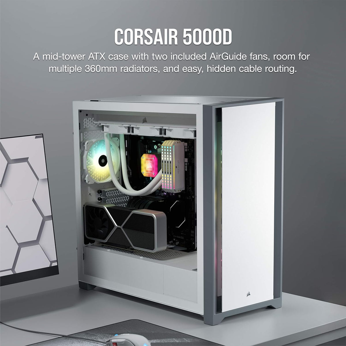 White Mid-Tower ATX PC Case Q8944