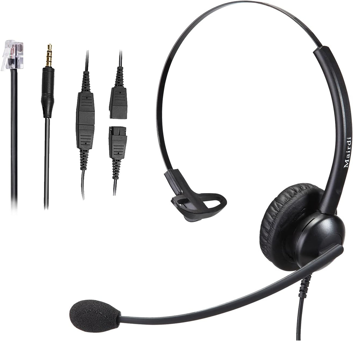Noise Canceling Microphone Mono Call Center Office Headset with RJ9 Jack & 3.5mm Connector R507205