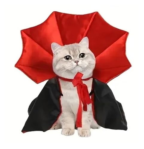Pet Vampire Cape Cloak 6-Piece Adjustable Red Black G36268