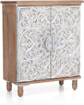 White Storage Cabinet with 2 Doors P135