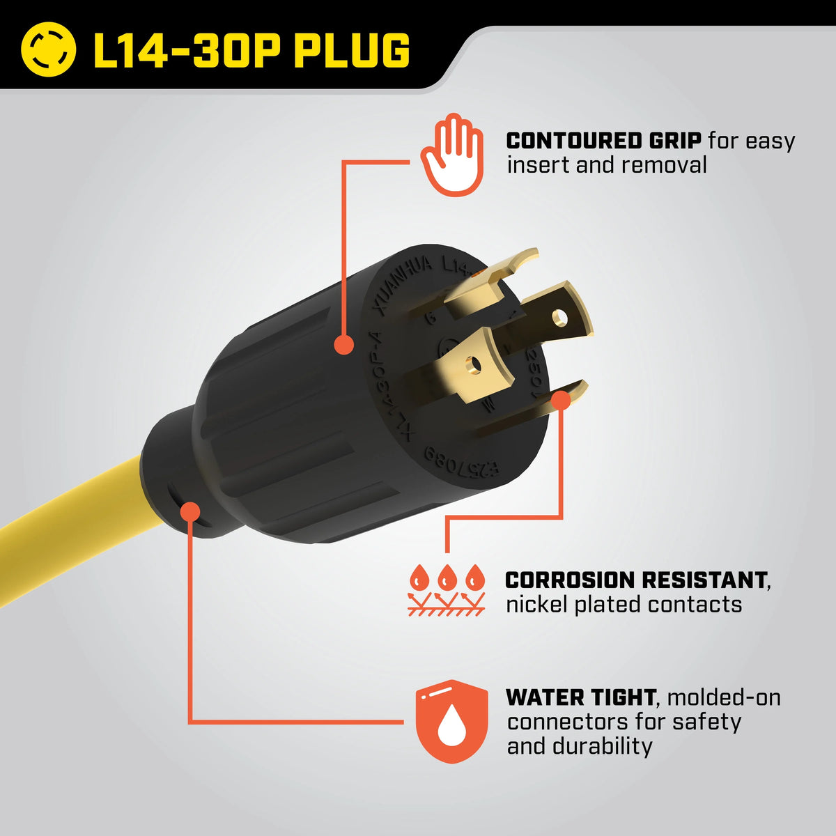 25-Foot 30-Amp Generator Extension Cord F737