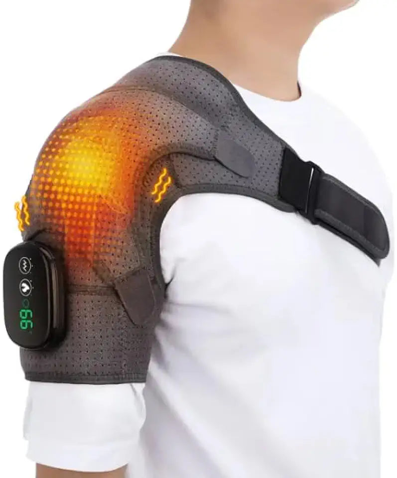 Cordless Heated Shoulder Wrap Pad with Massager D78664
