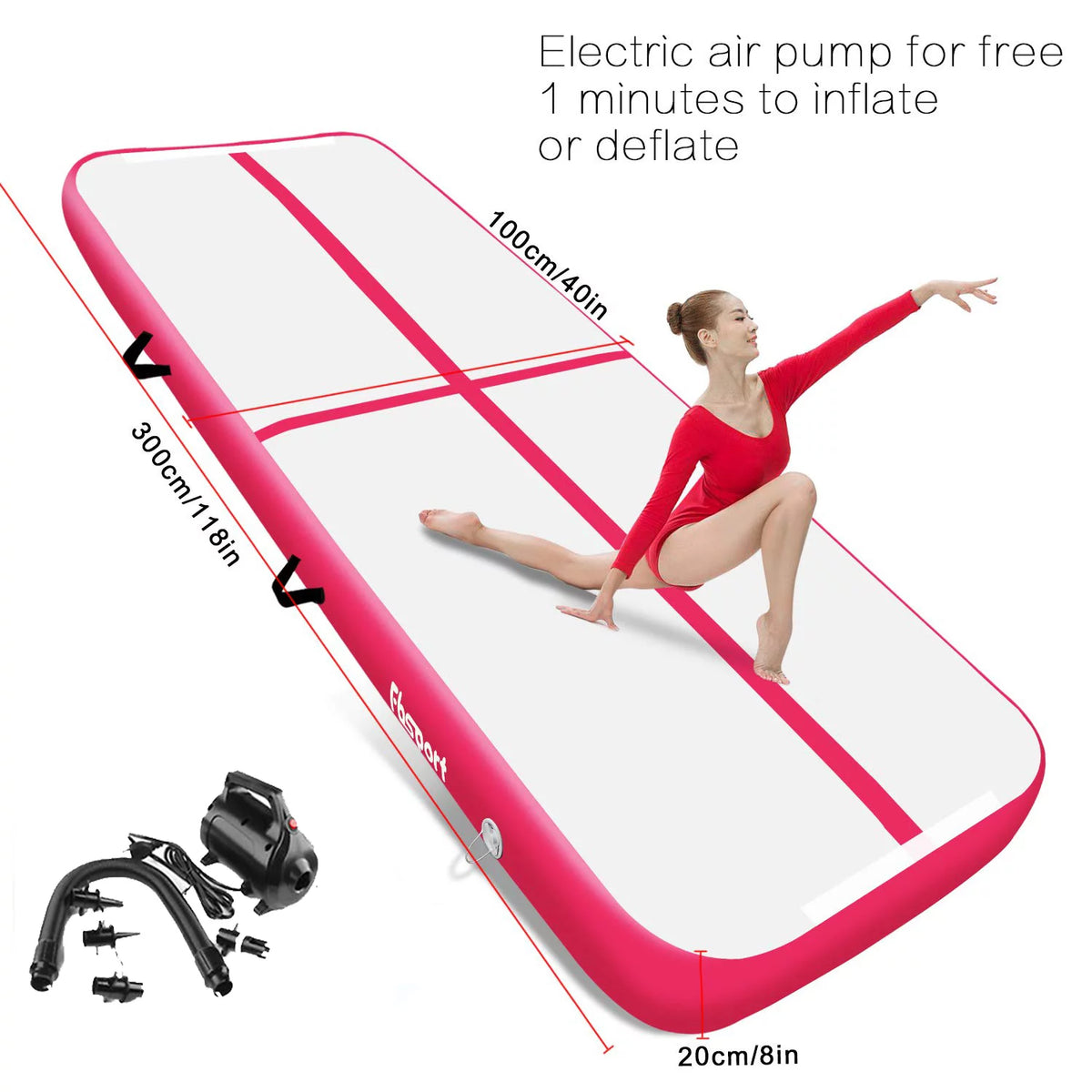 Pink Inflatable Gymnastic Air Track Mat G4075
