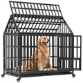 Heavy Duty Metal Dog Crate with 4 Lockable Wheels U212