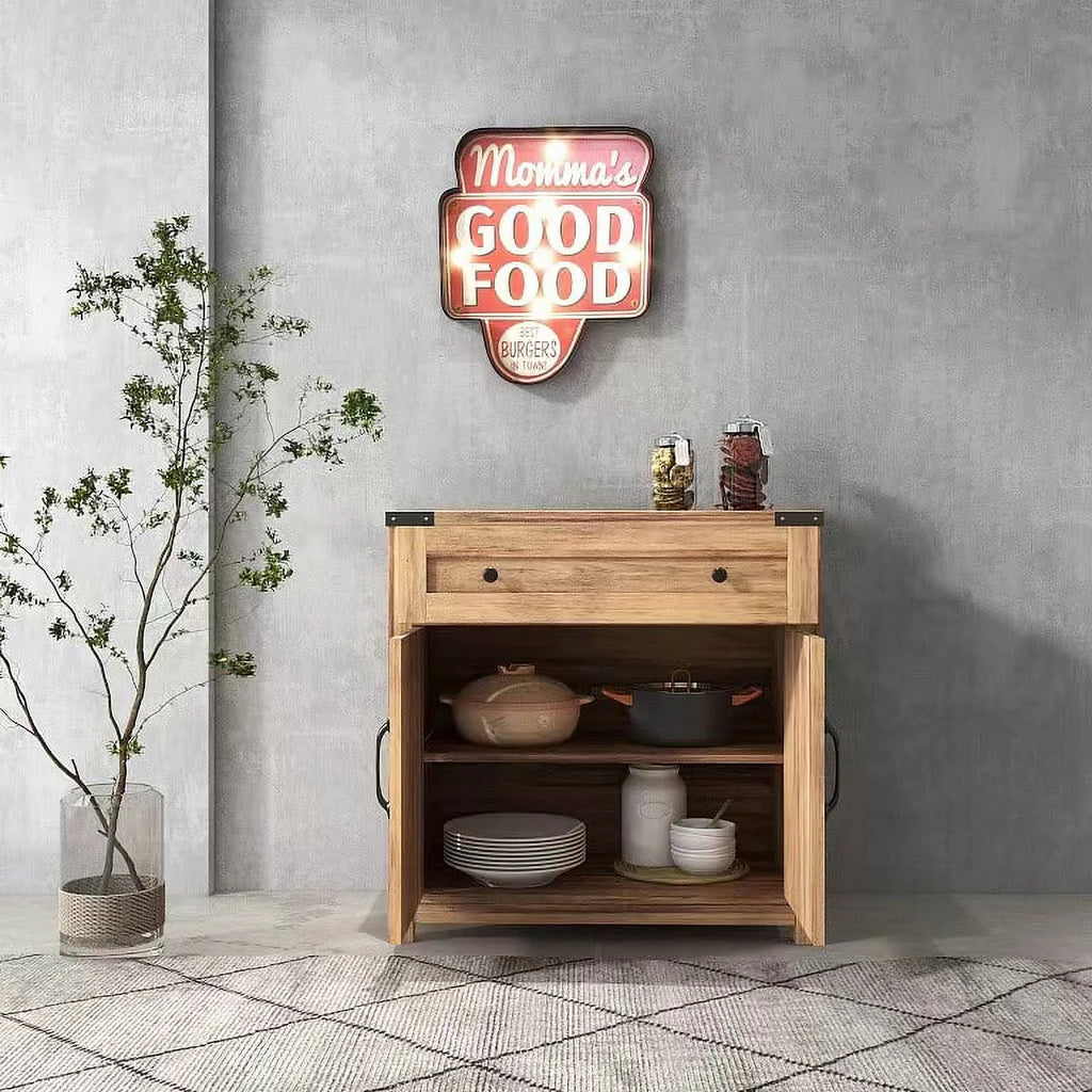 Rustic Accent Cabinet with Drawers and Doors 30 Inch A295891