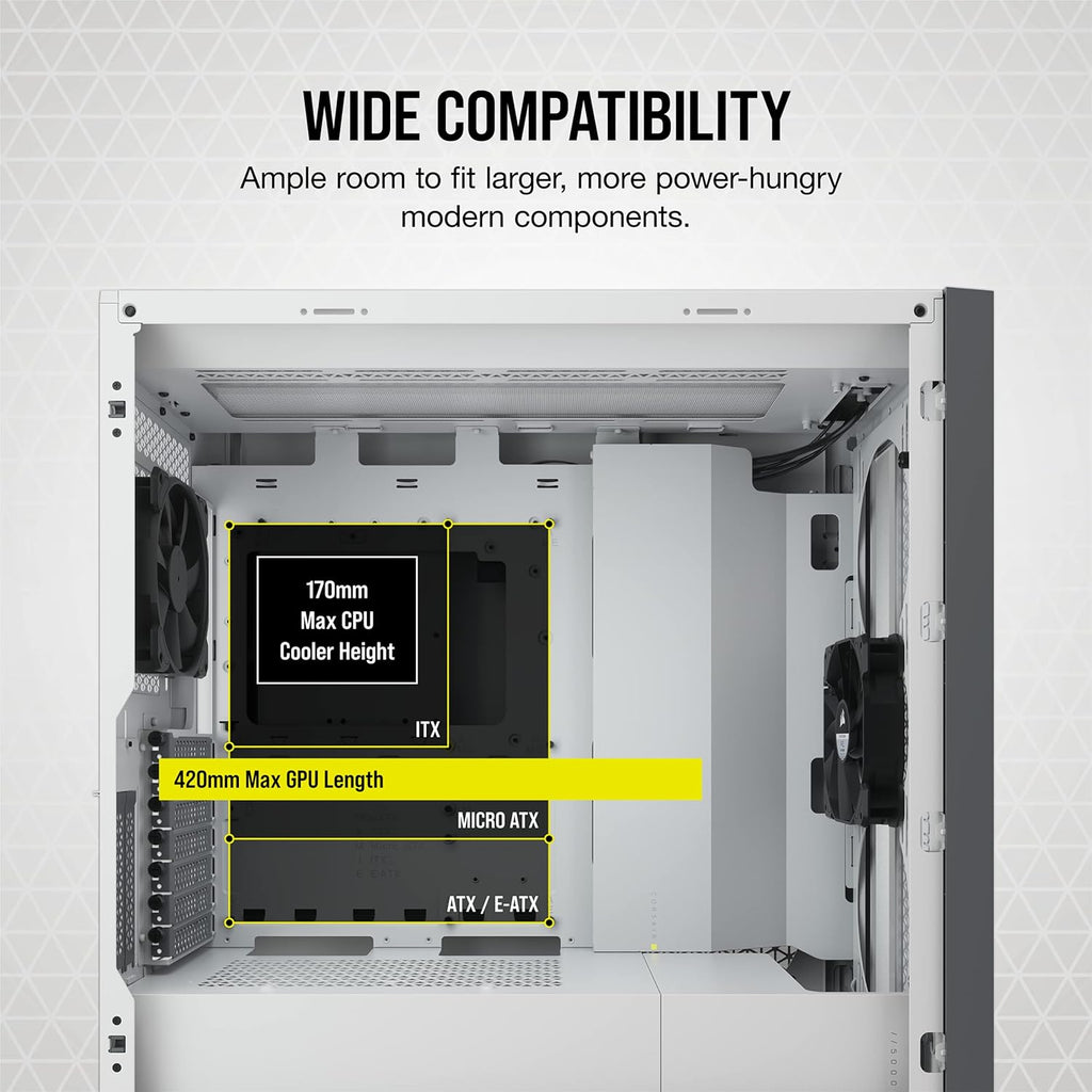 White Mid-Tower ATX PC Case Q8944