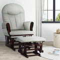 Espresso Glider Rocker with Storage and Ottoman J490