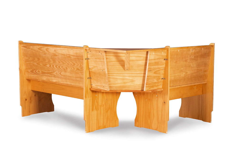 Corner Dining Breakfast Nook with Storage, Seats 4, Natural Honey Finish C1382