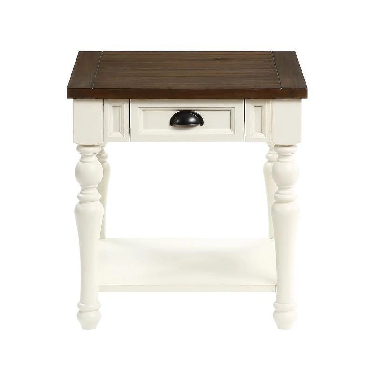 Ivory and Mocha Wood End Table B423