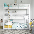 White Triple Twin Bunk Bed D149