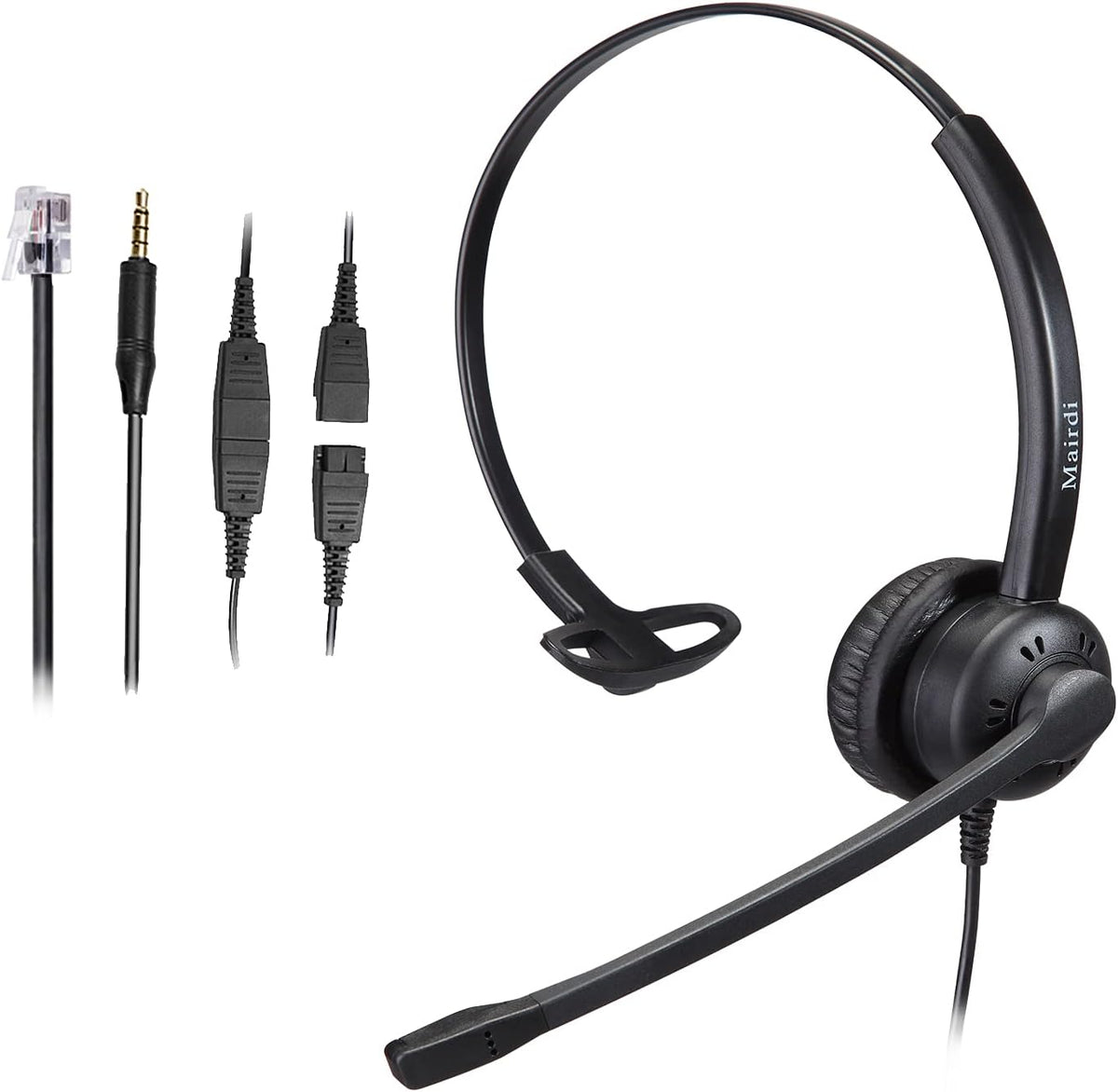 Noise Canceling Microphone Mono Call Center Office Headset with RJ9 Jack & 3.5mm Connector R507205