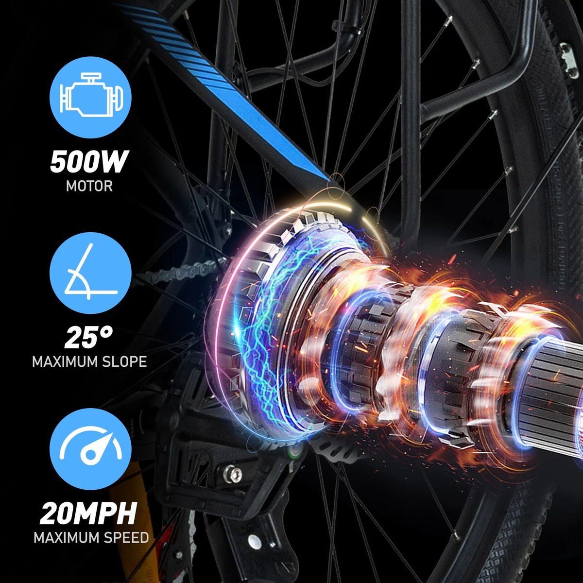 Electric Bike 500W 36V 12Ah Aluminum Alloy 7 Speed Y2734