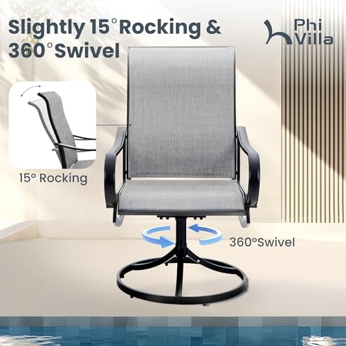 5 Pcs Outdoor Patio Dining Set with Swivel Chairs and Metal Dining Table X2263