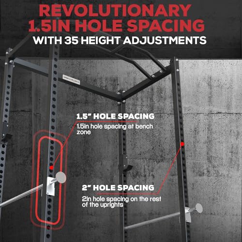 Power Rack with Safety Bars and J-Hooks P414