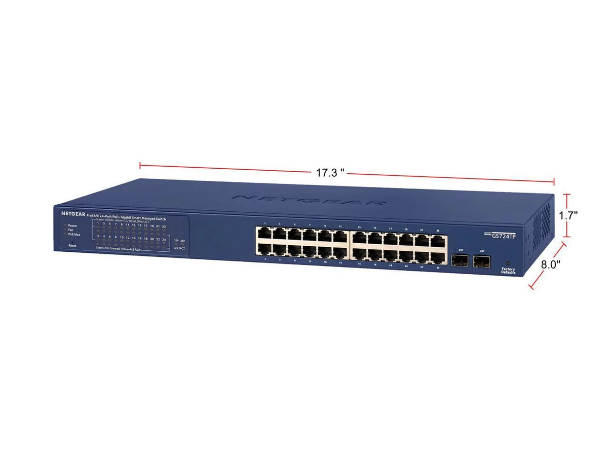 24-Port Gigabit PoE+ Smart Managed Switch with 2 SFP Ports D201037