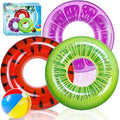 6 Pack Pool Floats Kids Swim Tubes Rings 4 Pack Inflatable Beach Balls B211353