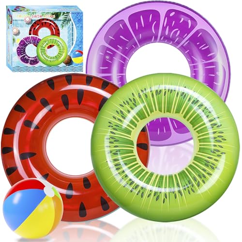 6 Pack Pool Floats Kids Swim Tubes Rings 4 Pack Inflatable Beach Balls B211353