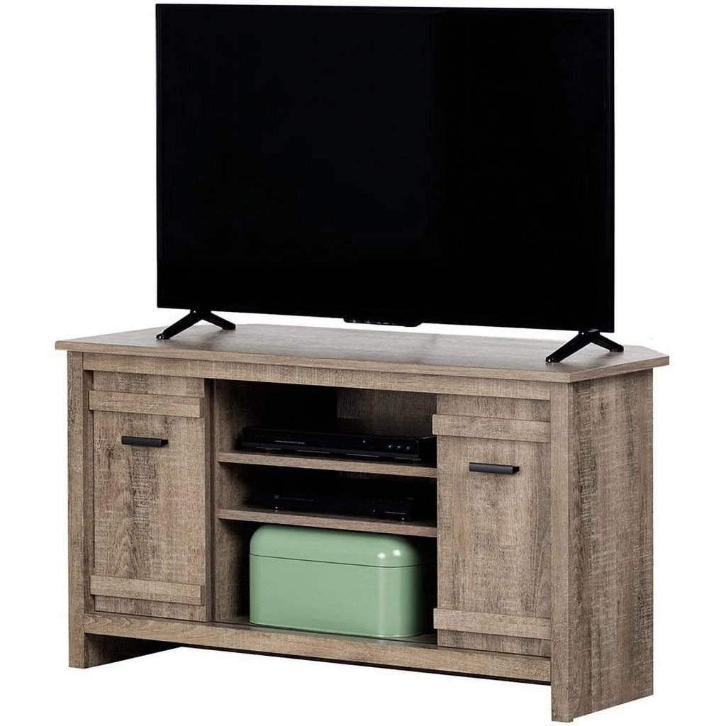 Weathered Oak Wood Corner TV Stand T96311