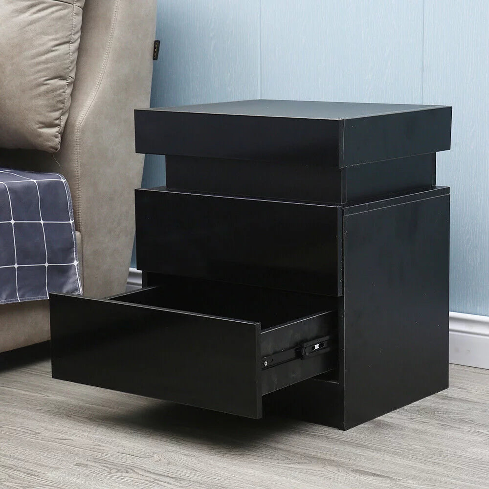 LED High Gloss 2 Drawer Nightstand Z729
