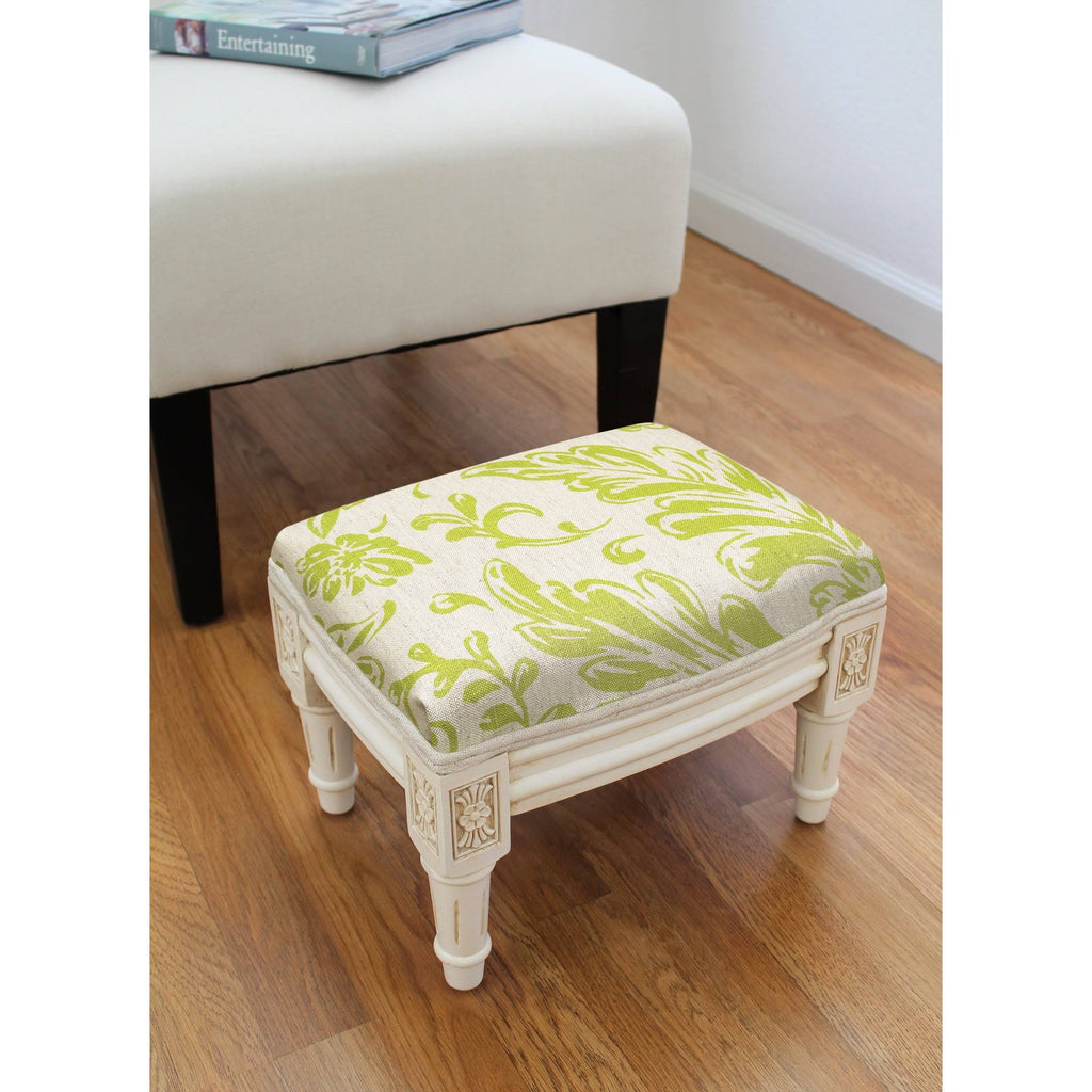 Chartreuse Tuscan Floral Footstool H5113