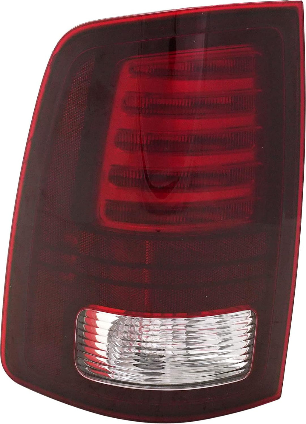 Tail Light Compatible with 2013-2018 Ram 1500 and 2017-2018 Ram 2500 Clear & Red Lens Black Interior LED With bulbs Driver Side J7500