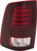 Tail Light Compatible with 2013-2018 Ram 1500 and 2017-2018 Ram 2500 Clear & Red Lens Black Interior LED With bulbs Driver Side J7500