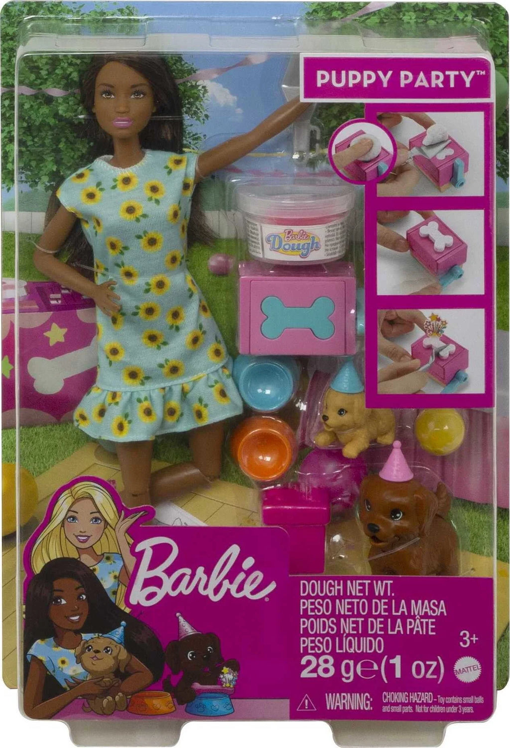 Brunette Doll & Playset with 2 Puppies, Cake Molds, Dough & Accessories P616416